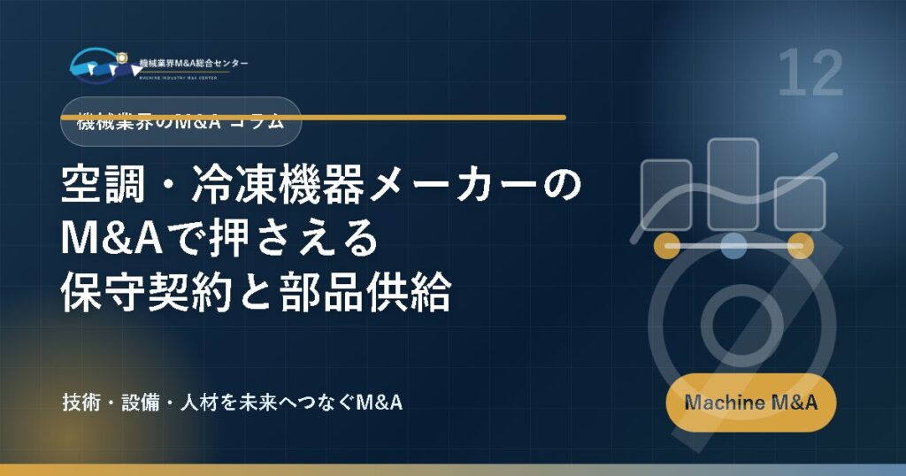空調・冷凍機器メーカーのM&Aで押さえる保守契約と部品供給 アイキャッチ