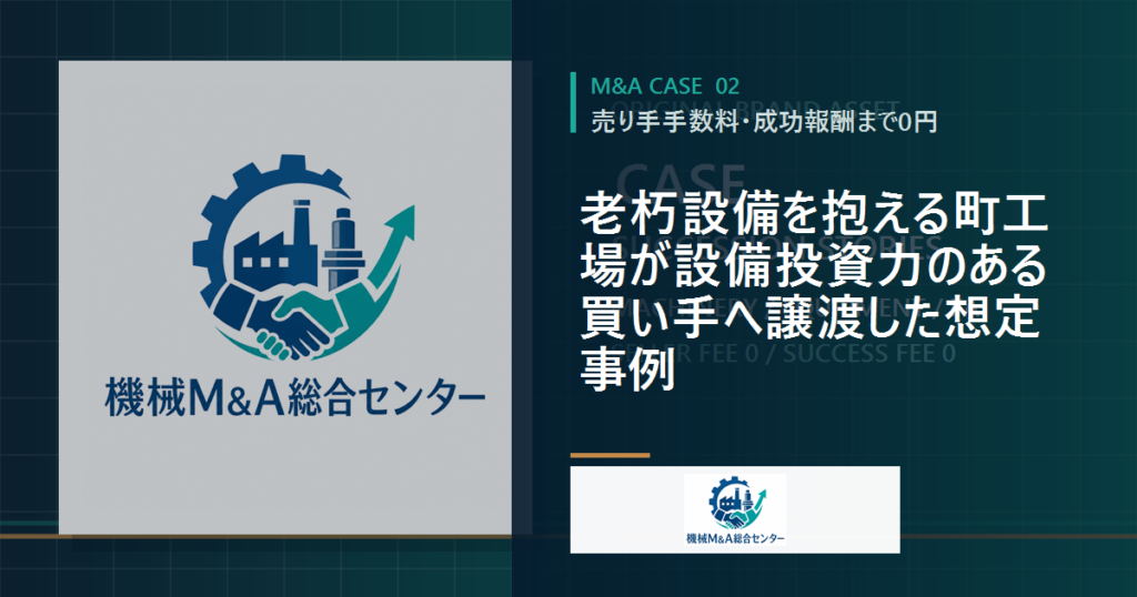 老朽設備を抱える町工場が設備投資力のある買い手へ譲渡した想定事例