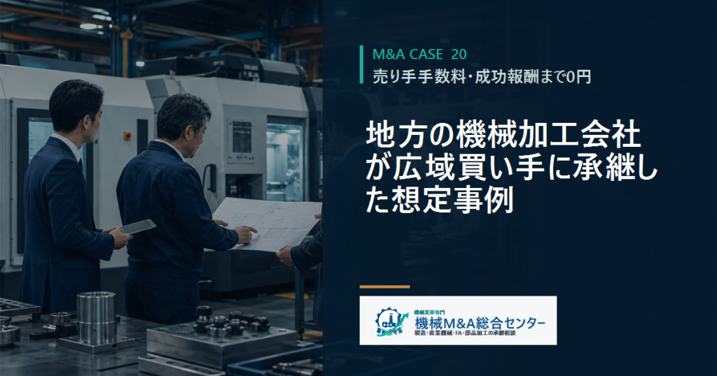地方の機械加工会社が広域買い手に承継した想定事例