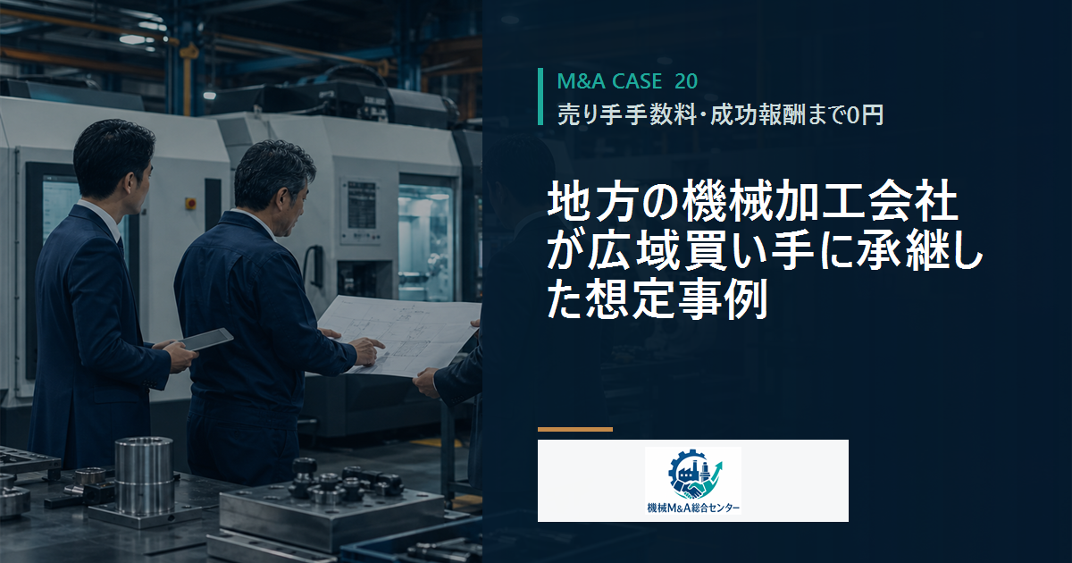 地方の機械加工会社が広域買い手に承継した想定事例