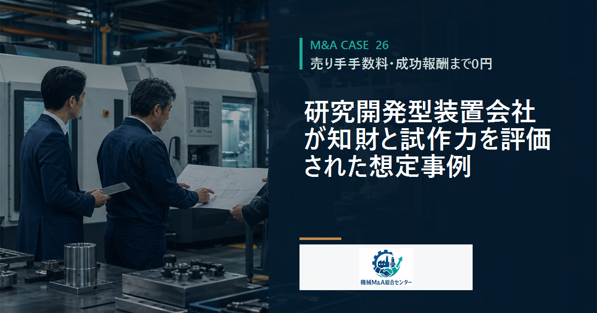 研究開発型装置会社が知財と試作力を評価された想定事例