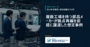 複数工場を持つ部品メーカーが拠点再編を前提に譲渡した想定事例
