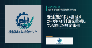 受注残が多い機械メーカーがPMI計画を重視して承継した想定事例
