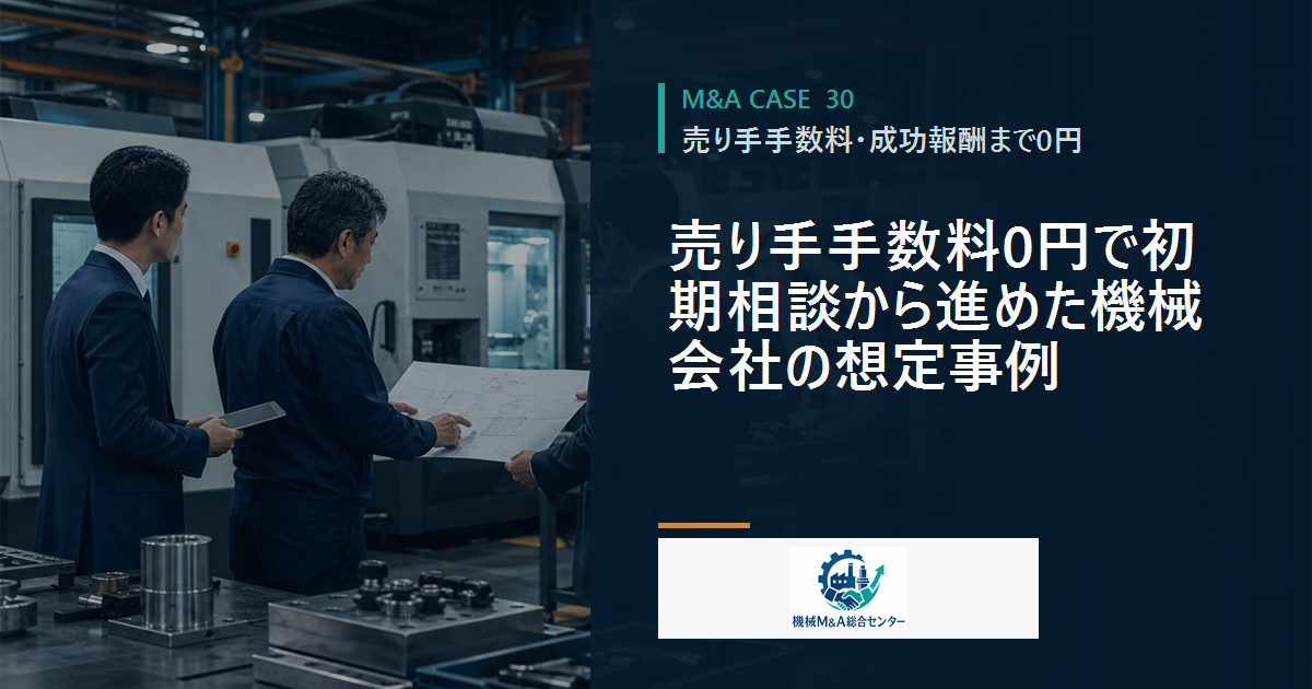 売り手手数料0円で初期相談から進めた機械会社の想定事例