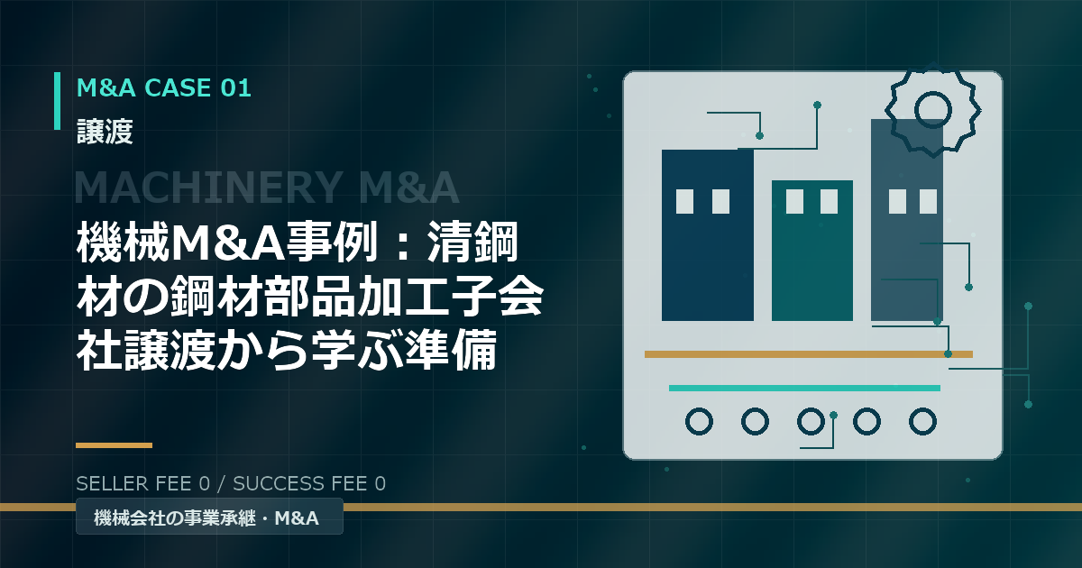 機械M&A事例：清鋼材の鋼材部品加工子会社譲渡から学ぶ準備