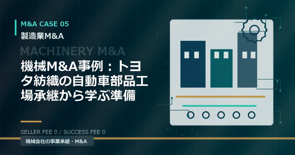 機械M&A事例：トヨタ紡織の自動車部品工場承継から学ぶ準備