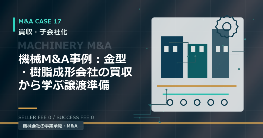 機械M&A事例：金型・樹脂成形会社の買収から学ぶ譲渡準備