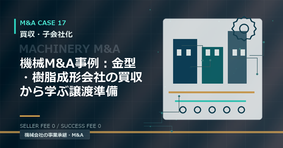機械M&A事例：金型・樹脂成形会社の買収から学ぶ譲渡準備