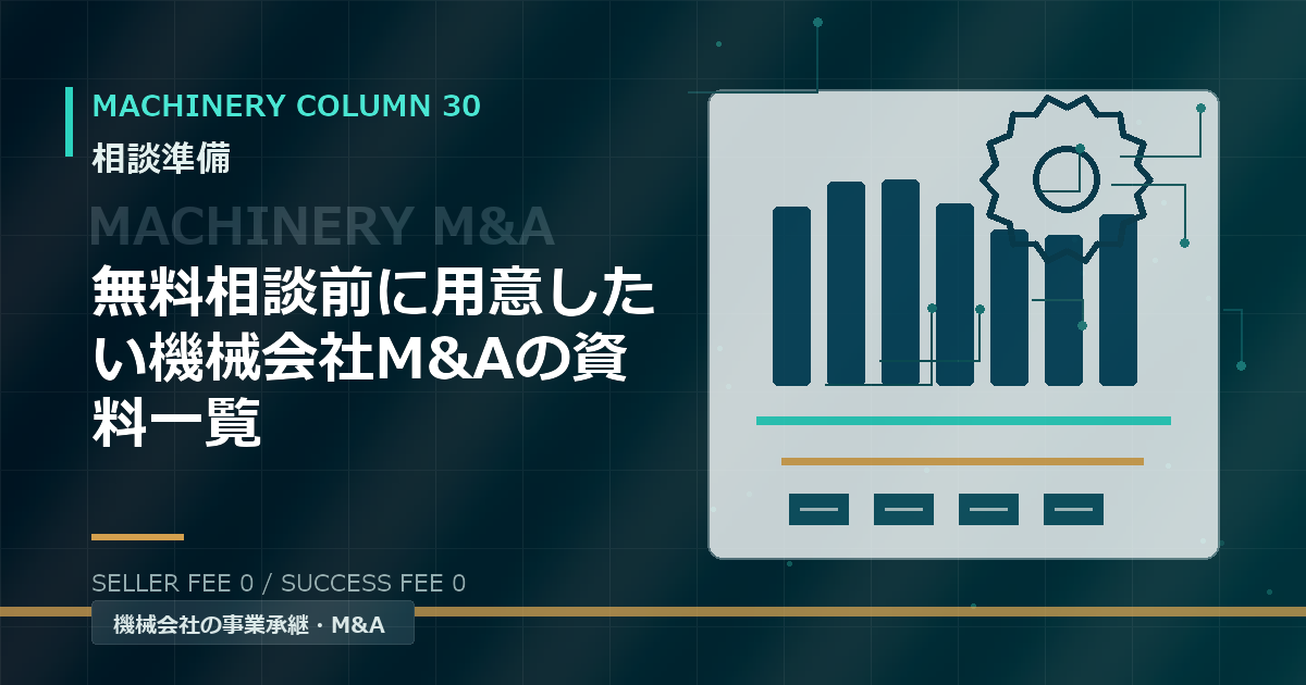 無料相談前に用意したい機械会社M&Aの資料一覧